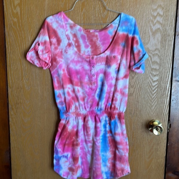 Forever 21 Mini Dress Beach Coverup Tie-dyed Size Small - Picture 1 of 7